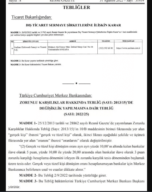 Merkez Bankası'ndan zorunlu karşılık oranlarındaki değişiklik ne zaman yürürlüğe giriyor? Resmi gazeteden açıklama geldi..