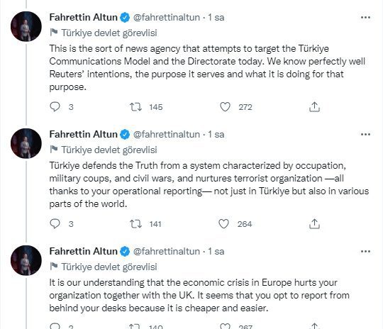Fahrettin Altun'dan Reuters'a tepki açıklaması