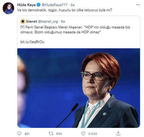 HDP'li Hüda Kaya'dan Akşener'e eleştri geldi