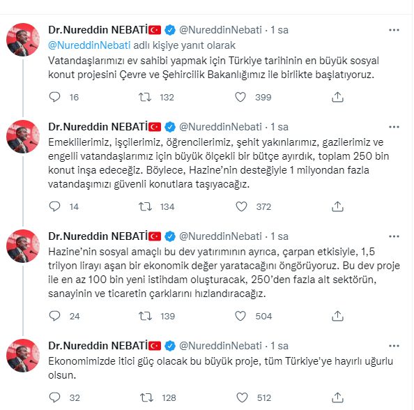 Bakan Nebati: "dev TOKİ kampanyası 1,5 trilyon lirayı aşan bir ekonomik değer katacak"