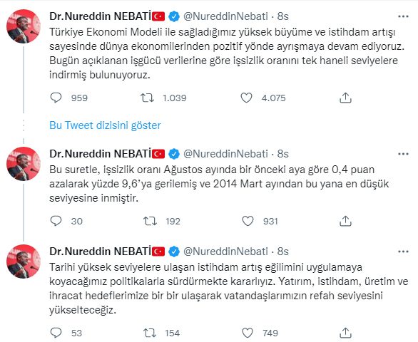 Bakan Nebati'den işsizlik değerlendirmesi
