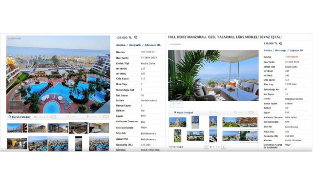 Antalya'da kiralar 30 bin lirayı aştı