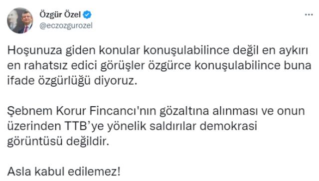 Özgür Özel'den Fincancı tepkisi