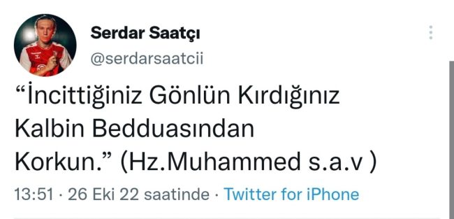 Serdar Saatçi'den Valerien İsmael'e hadis ile gönderme