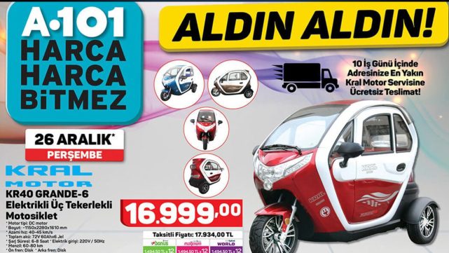 A101 Elektrikli Araba Grande jet hızıyla tükendi! 16 bin 500 TL'lik A101 elektrikli araba modeli Kral Grande nereden alınır?
