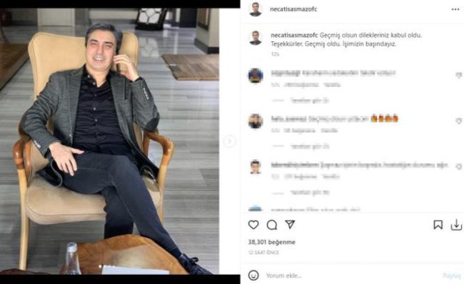 Necati Şaşmaz'dan anjiyo sonrası paylaşım geldi
