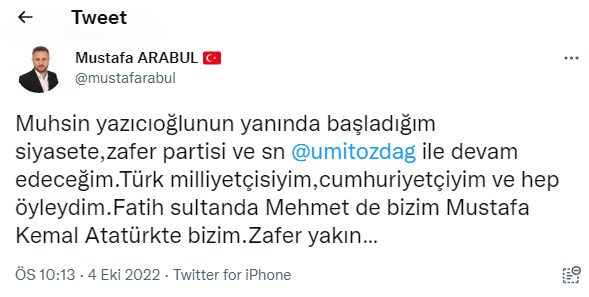 Cübbeli Ahmet Hoca'nın kayınbiraderi Mustafa Arabul, Zafer Partisi'nden istifa etmeye hazırlanıyor!