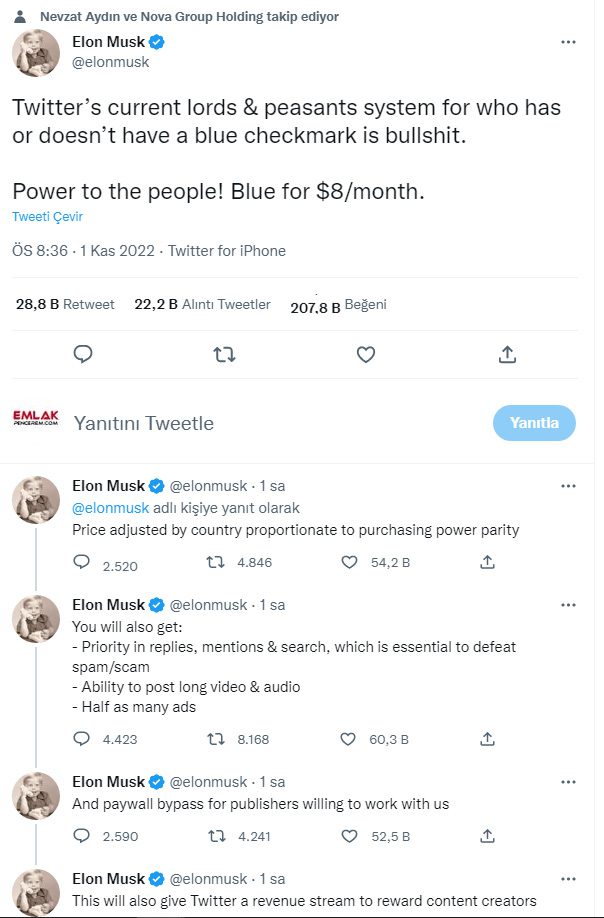 Twitter Mavi Tık almak artık çok kolay! Ücretli dönem başlatacak Elon Musk tabuları yıkıyor