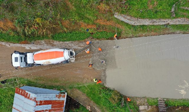 Ordu Büyükşehir Belediyesi 39 yıllık toprak yolu asfalt döşedi