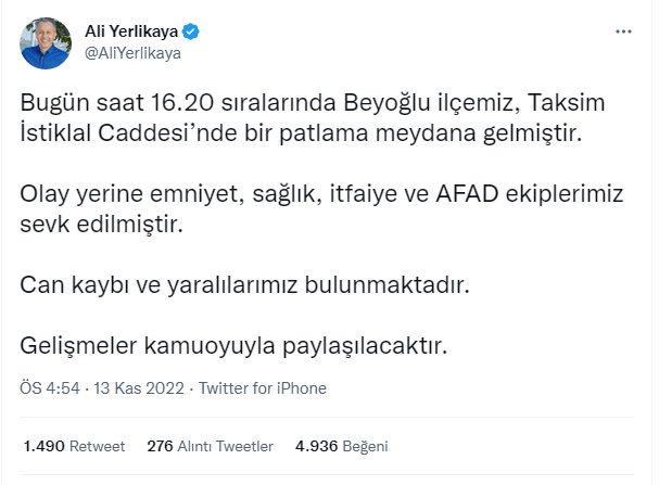 Beyoğlu patlaması sonrası yayın yasağı geldi! Vali Yerlikaya'dan son dakika patlama açıklaması