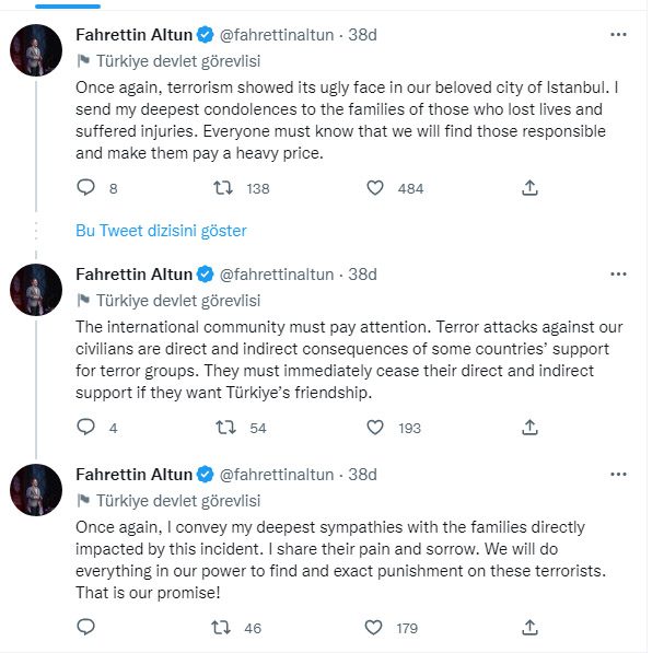 Fahrettin Altun'dan Uluslararası topluma İstanbul mesajı