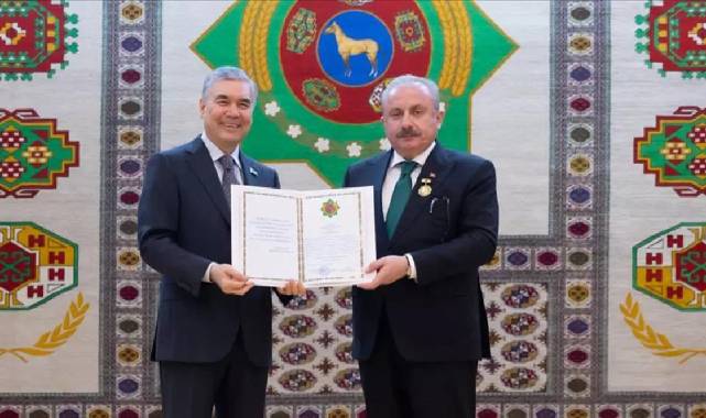 TBMM Başkanı Mustafa Şentop’a Türkmenistan'da 'Devlet Nişanı' verildi
