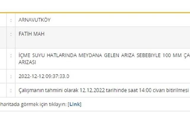 12 Aralık Pazartesi İstanbul'un 5 ilçesinde su kesintisi: 5 saat kesinti yaşanacak.. İşte İstanbul'da suların kesileceği ilçeler