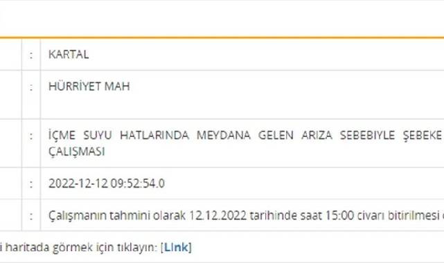12 Aralık Pazartesi İstanbul'un 5 ilçesinde su kesintisi: 5 saat kesinti yaşanacak.. İşte İstanbul'da suların kesileceği ilçeler