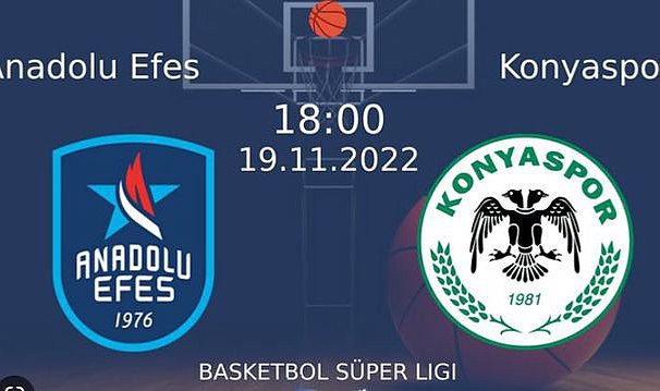 Anadolu Efes Selçuklu Belediyesi Konyaspor basketbol maçı canlı izle! Şifresiz Beın Sports ING Basketbol ligi izle
