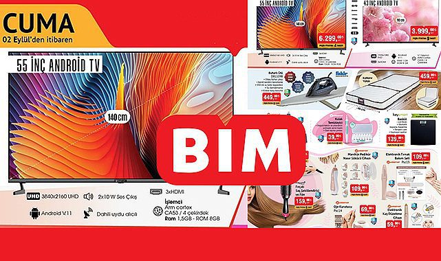 BİM çıldırdı, duyan koştu! 55 İnç Android TV indirimli fiyatı BİM 2 Eylül aktüel ürünler kataloğunda