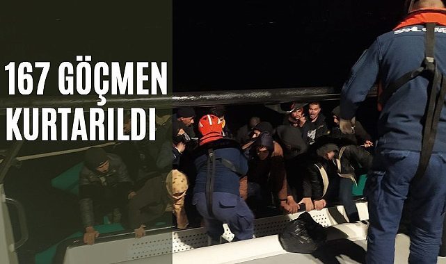 Ege Denizi'nde 167 göçmen kurtarıldı