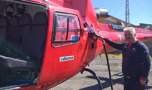 Helikopter benzin istasyonuna indi, benzin aldı! Görenler gözlerine inanamadı