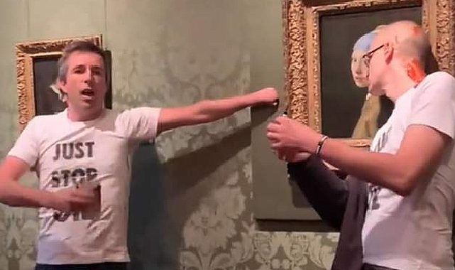 İklim aktivistleri "İnci Küpeli Kız" tablosuna saldırdı!