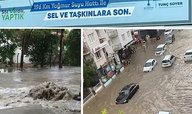 İzmir Buca ve Karabağlar'da yağmur, Tunç Soyer'in çözdük denilen yolları bu hale getirdi