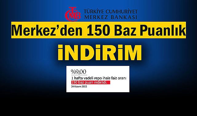 Merkez Bankası'ndan tek hane sürprizi! TCMB faizleri 150 baz puan indirdi