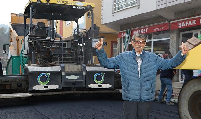 Ordu'dan Perşembe'nin merkezine sıcak asfalt