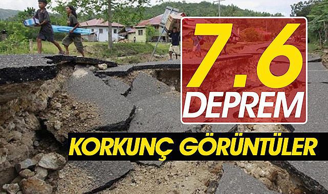 Papua Yeni Gine'de 7.6 büyüklüğündeki deprem anı böyle görüntülendi! Yollar parçalandı, insanlar kaçıştı...