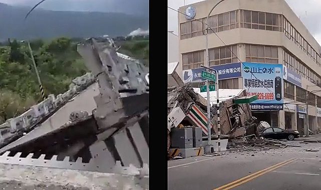 Tayvan'da 7.2 büyüklüğünde deprem! Tayvan'da yollar ve binalar çöktü, Tsunami uyarısı geldi
