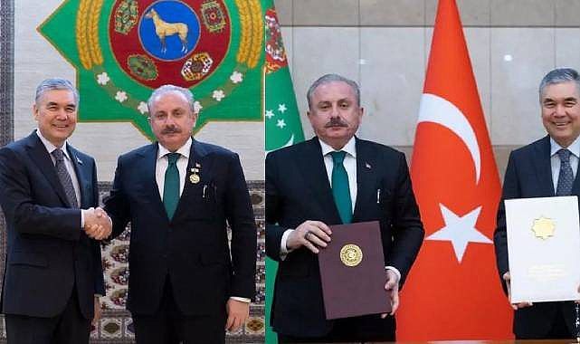 TBMM Başkanı Mustafa Şentop’a Türkmenistan'da 'Devlet Nişanı' verildi