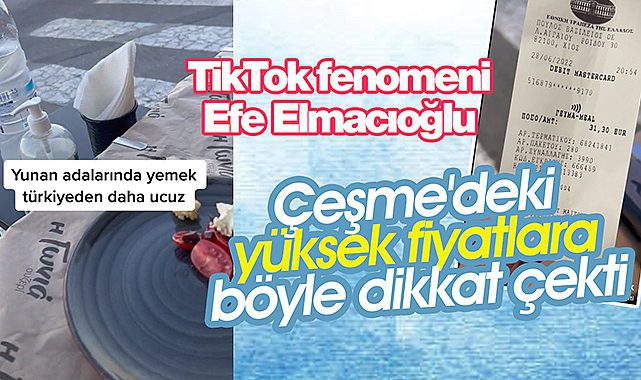 TikTok fenomeni "Çeşme'de tatil yapacağınıza burada yapın" dedi! Yunan Sakız adası'nda yediklerini ve hesabı paylaştı