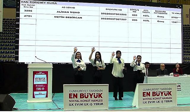 TOKİ Van'da kura sonuçları heyecanı!