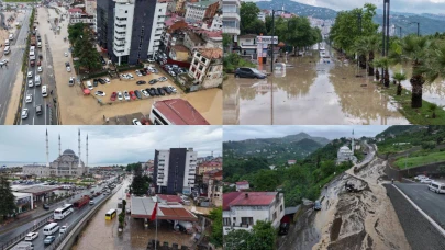 Trabzon’da sel felaketi: Yollar ve evler sular altında, 1 kişi kayıp