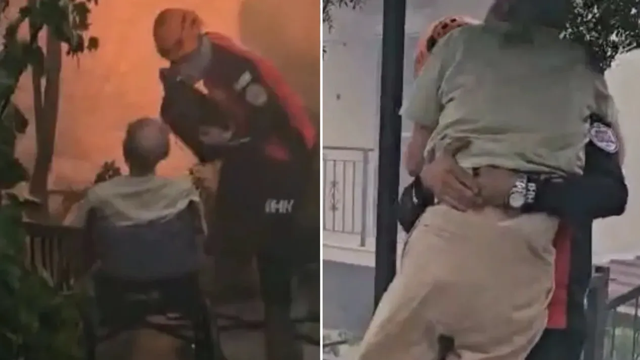 Tekerlekli sandalyedeki yaşlı adamın İzmir yangınından mucize kurtuluşu