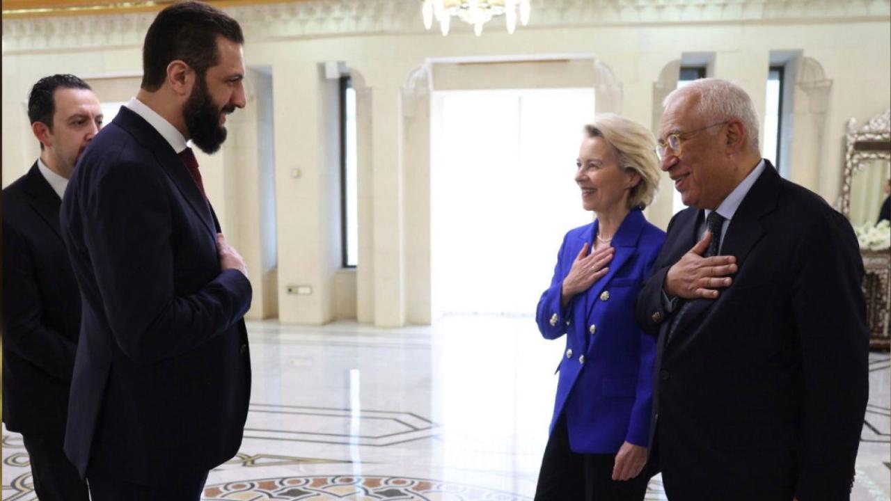 AB'den Esad sonrası Suriye'ye ilk üst düzey ziyaret: Von der Leyen Şam'da Şara ile görüştü