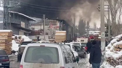 Erzurum'da kereste fabrikasında patlama! Yaralılar var