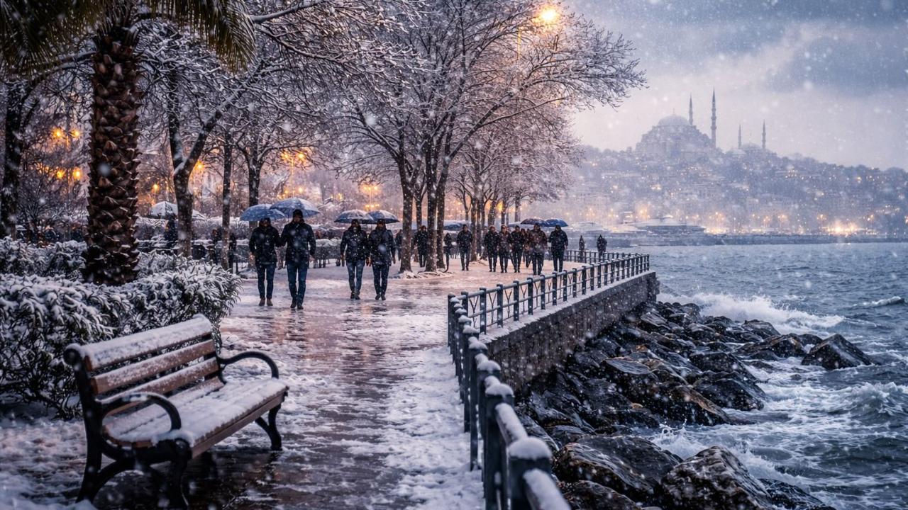İstanbul’da kar başladı: Meteoroloji saat verdi, 38 ilde kuvvetli sağanak ve fırtına alarmı
