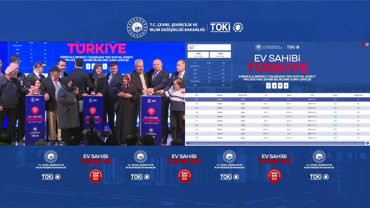 TOKİ Kırıkkale 500 Bin Konut Kura Sonuçları Açıklandı