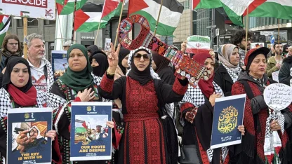 Berlin'de Filistin’e destek gösterisi yapıldı