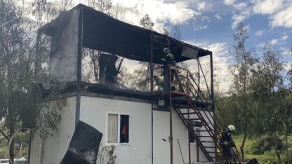 Bodrum'da konteynerde çıkan yangın söndürüldü