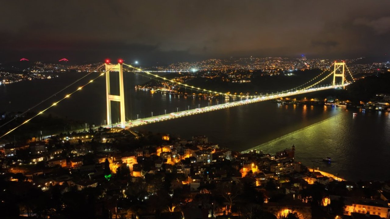 Fatih Sultan Mehmet Köprüsü "endometriozis" farkındalığı için sarıya büründü
