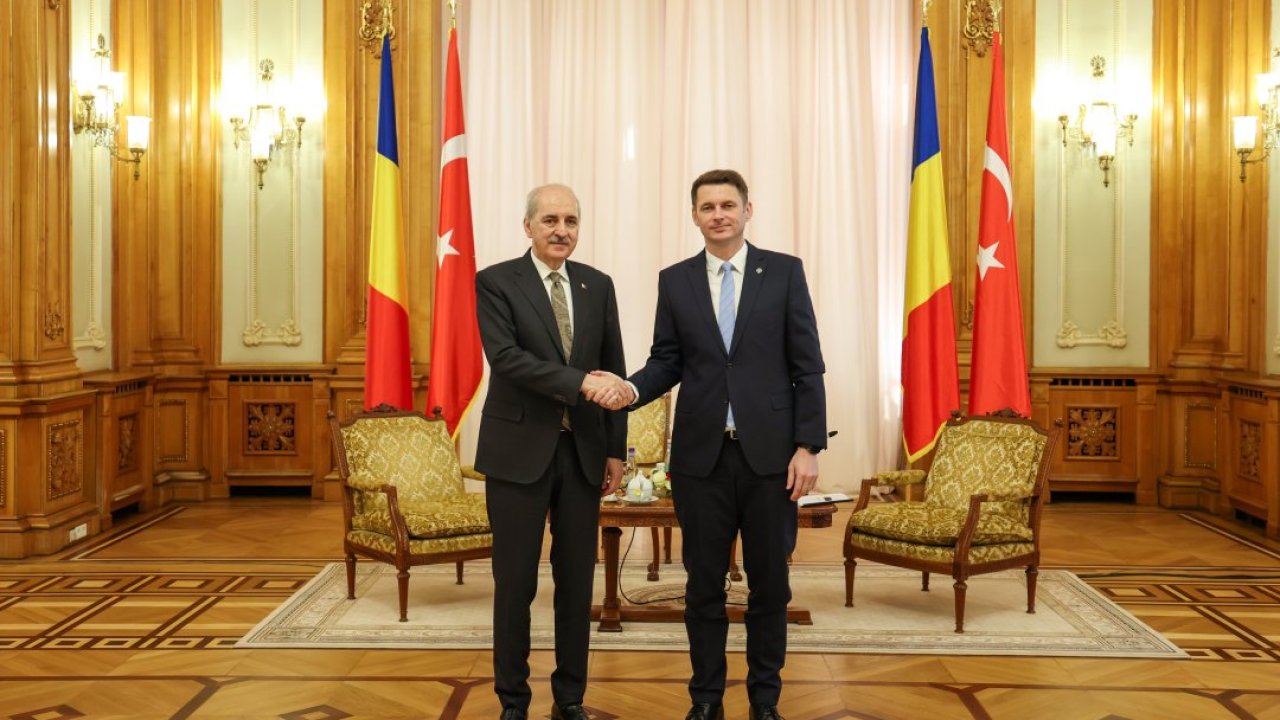 TBMM Başkanı Kurtulmuş, Bükreş'te Romanya Senato Başkanı Abrudean ile görüştü