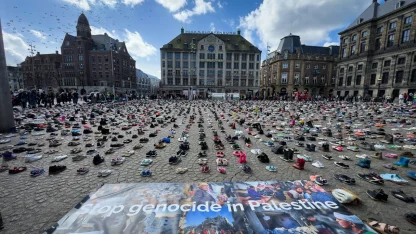 Amsterdam'da, İsrail saldırılarında ölen Filistinli çocuklar ve gazeteciler anıldı