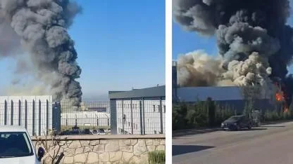 Ankara Sincan'da boya üretim fabrikasında yangın! Başkent'te Boya fabrikası alev alev yanıyor!