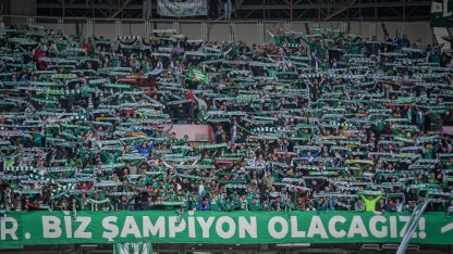Bursaspor'un deplasman maçını 35 bin yeşil-beyazlı taraftar izledi