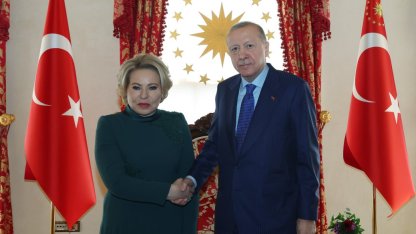 Cumhurbaşkanı Erdoğan, Rusya Federasyon Konseyi Başkanı Matviyenko'yu kabul etti