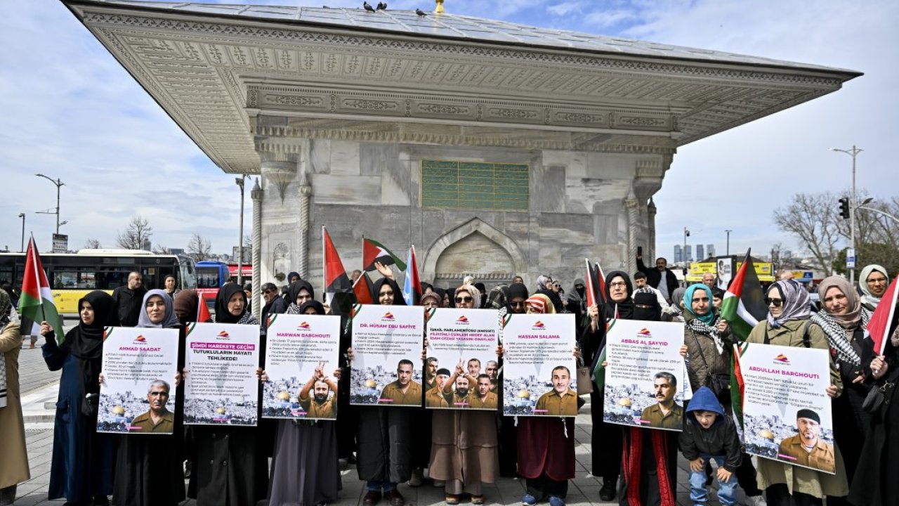 İsrail'in Filistinli esirleri hedef alan "idam yasası" İstanbul'da protesto edildi