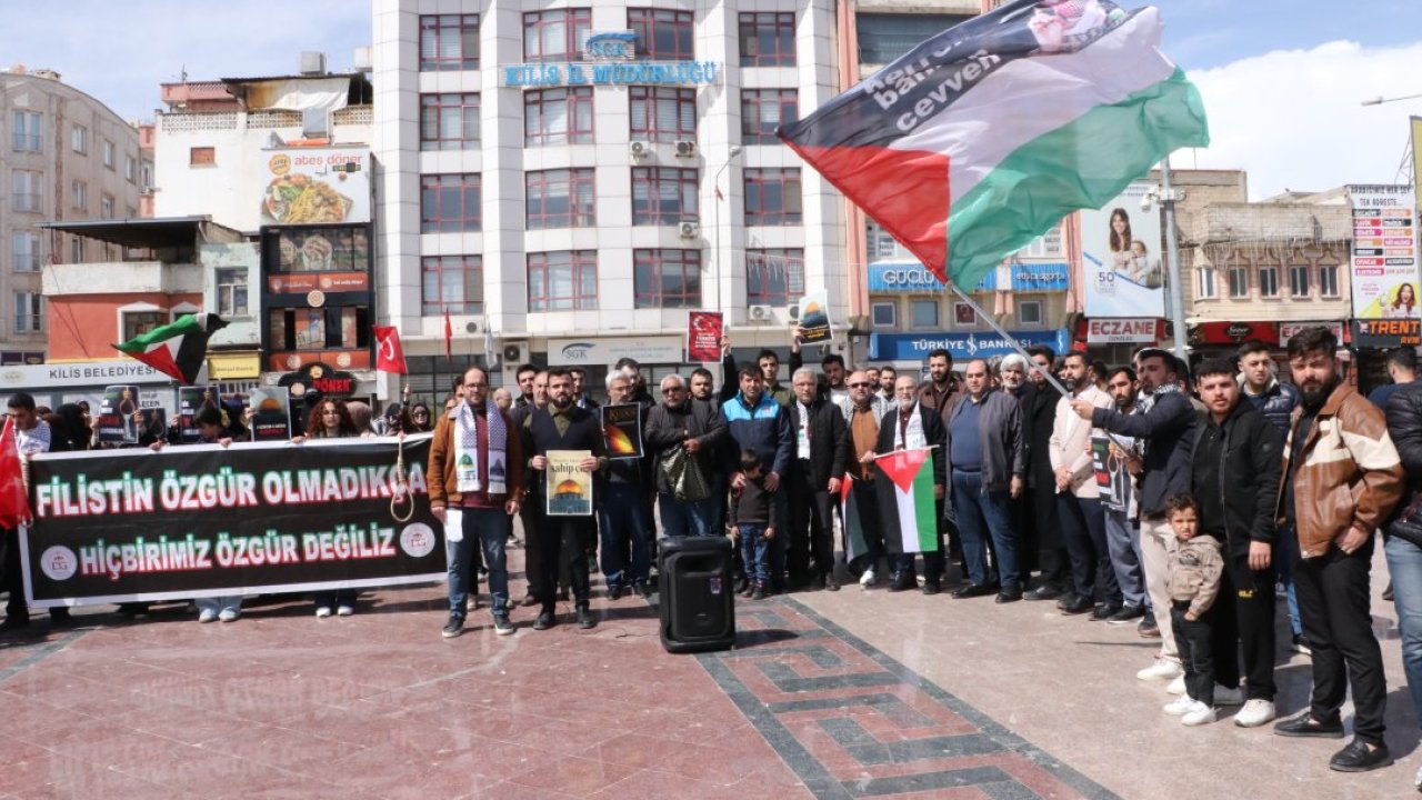 Mescid-i Aksa'nın kapalı tutulması ve İsrail'in çıkardığı idam yasası Kilis'te protesto edildi