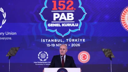 TBMM Başkanı Kurtulmuş, Cumhurbaşkanı Erdoğan'ın PAB Genel Kurulu onuruna verdiği akşam yemeğinde konuştu: