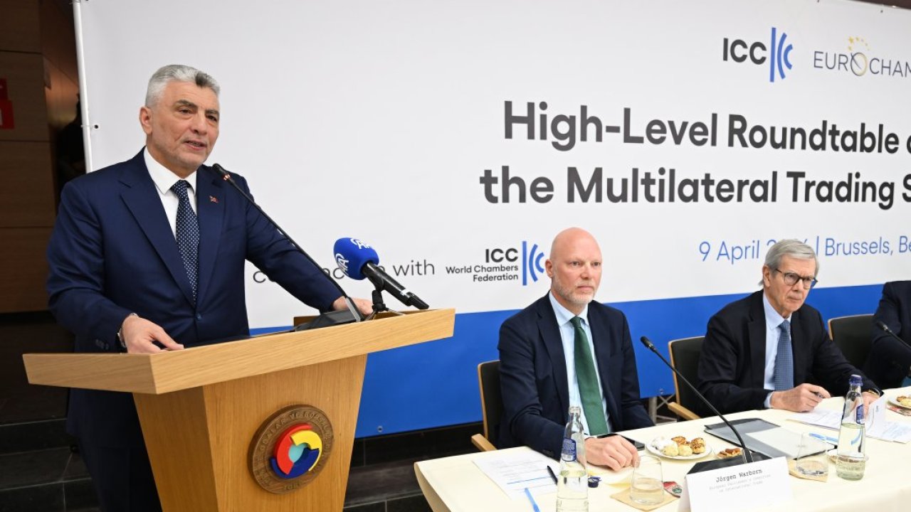 Ticaret Bakanı Bolat Brüksel'de yuvarlak masa toplantısında konuştu: