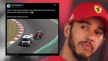 Tuzla Belediyesi'nden tebessüm ettiren Lewis Hamilton, Formula 1 paylaşımı